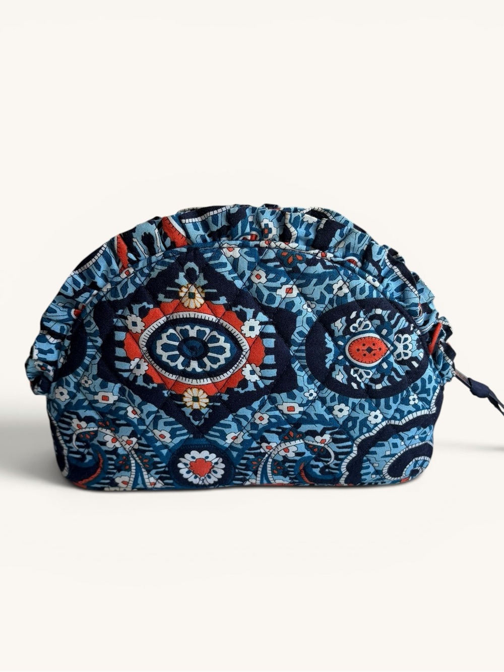 Vera Bradley Marrakesh Blue Printed Quilted Cosmetic Pouch Retired